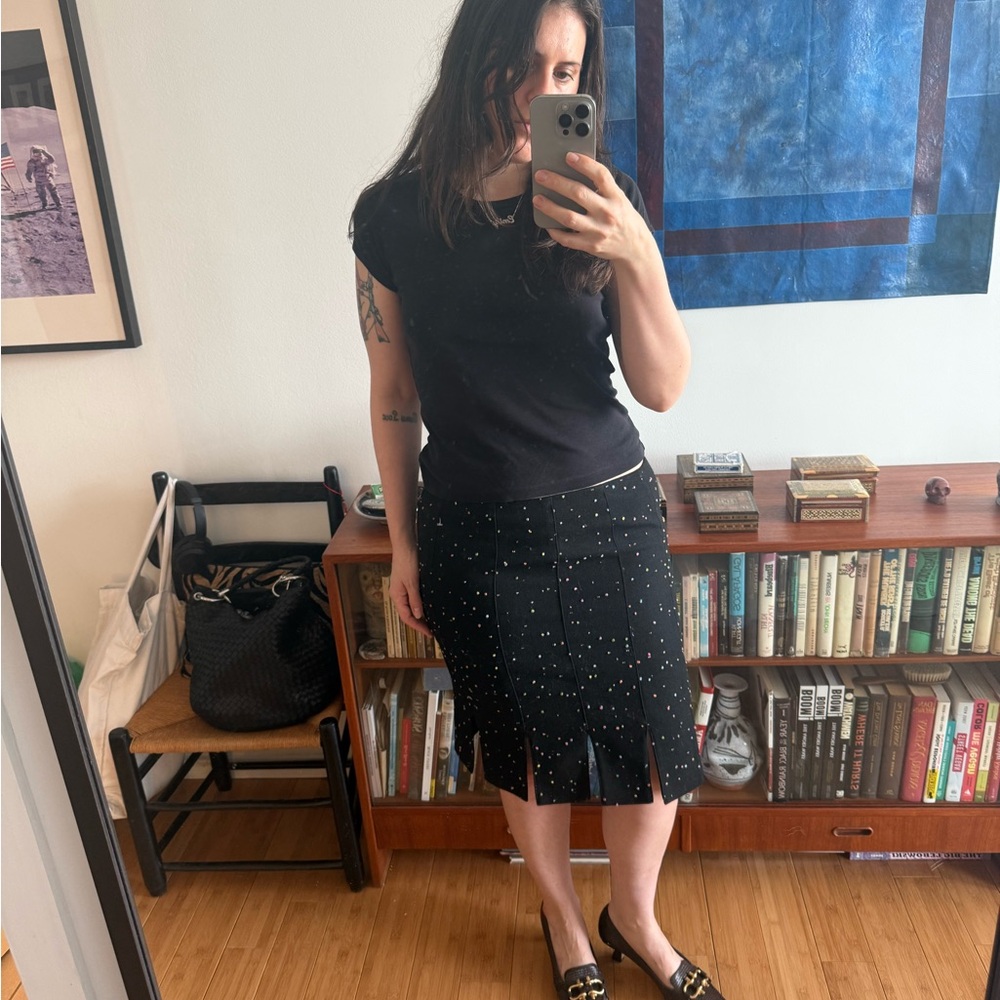 Noviello Bloom 1990s Black Speckled Skirt